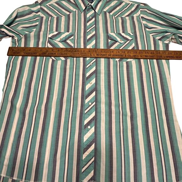 Vintage Wrangler Western Shirts Men's Pearl Snap Long Sleeve‎ Shirt 2XL - Picture 10 of 11
